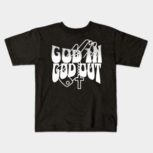 GOD IN GOD OUT - White Image, Unisex Christian Cotton T-Shirt, Stylish White Imagery, Trendy Spiritual Shirt, Christian Apparel, Comy, Soft Kids T-Shirt